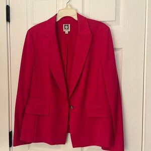 Anne Klein Suit Separates Blazer Size 14 Raspberry Pink Peplum Jacket